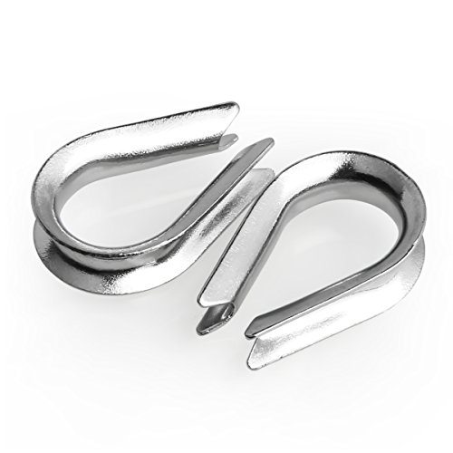 50Pcs Stainless Steel Thimble For 5/32 Steel Wire Rope Cable, M4 Rope Thimble Rigging For 1/8 In - 5/32 In Diameter Wire Rope Thimble #TOP3