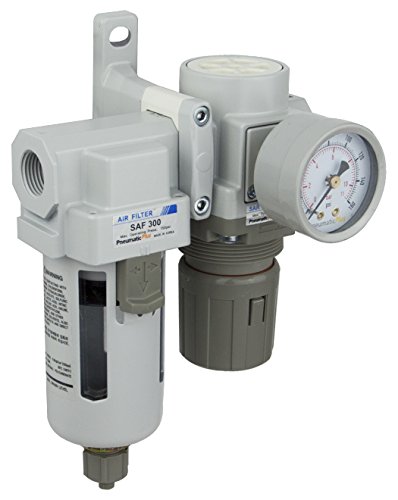 PneumaticPlus Sau320-03g filtro de aire comprimido regulador combo 3/8" bspt - cuenco poli, drenaje manual, soporte, indicador Cover