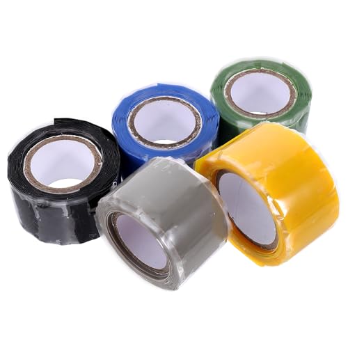 Hohopeti Cinta de Agarre Antideslizante para Kayak y Paletas 5 Rollos de Silicona Autoadhesiva Resistente a Altas y Bajas Temperaturas Colores Surtidos Amarillo Verde Negro Azul