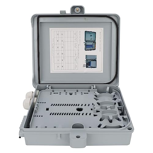 YUKERMARB Caja de Terminales de Fibra óptica, Gabinete de Distribución de Fibra óptica FTTH de 12 Núcleos IP65 para Electricidad Interior y Exterior
