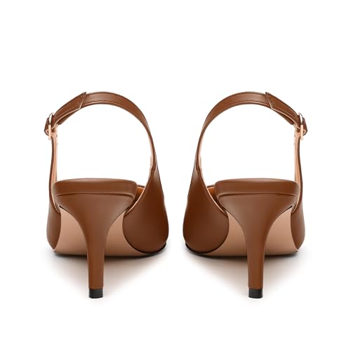 Women's Pumps, Slingback Pointed Toe Stiletto Mid Heels, Fashion Adjust Buckle Patent Pumps, Working Wedding Dress Shoes for Women4
