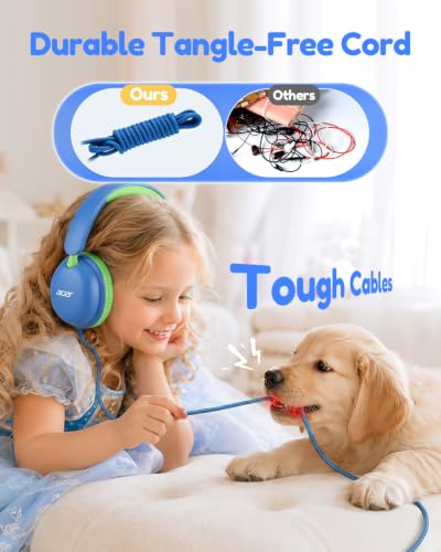 Image of Acer OHW355 Kids Headphones with Cord for School,Over Ear Wired Headphones