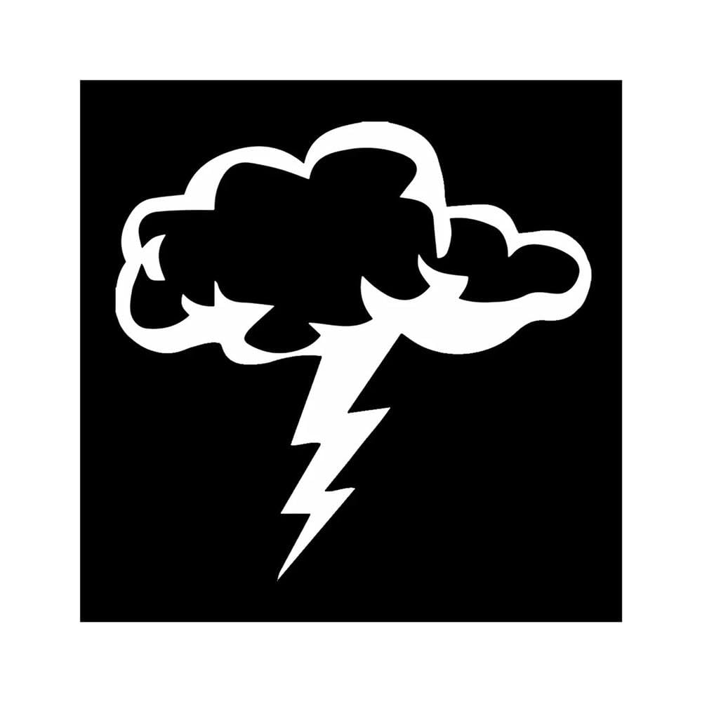 Auto Accessory Loverly Clouds and Lightning Vinly Decal Cool Car Window(White,20cm)