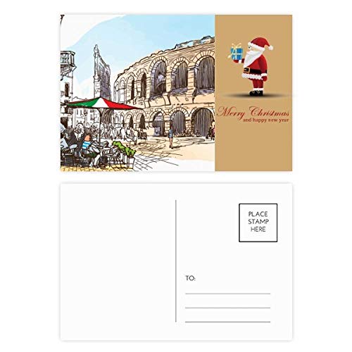 Cartes postales Italie Colisée Motif Père Noël pour partager la magie des fêtes en famille