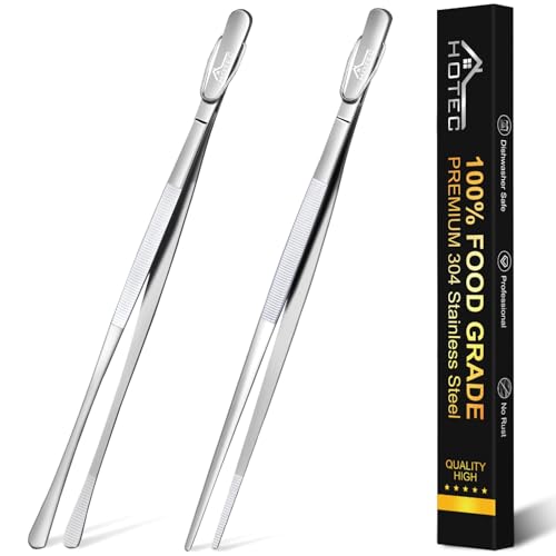 Hotec Edelstahl-Küchenpinzette, professionelle Küchenzange zum Kochen, Grillen und Backen, extra...