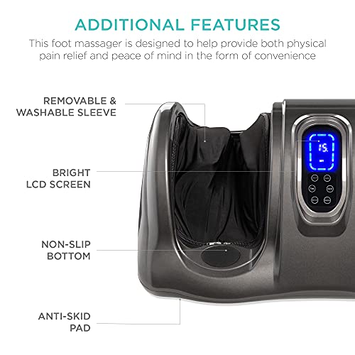 Image of Best Choice Products Shiatsu Foot Massager for Pain Relief, Plantar Fasciitis, Neuropathy, Blood Circulation, Remote Control w /Compact Design - Gray