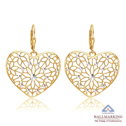 Image of TRUESILVER ACPL 925 Sterling Silver BIS Hallmarked Designer Drop & Dangle Leverback Earrings for Women