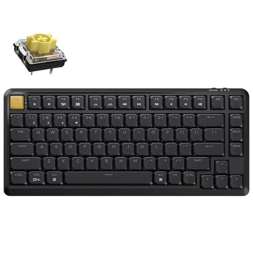 Image of Keychron KJ1 Low Profile Wireless Mechanical Keyboard - 75% Layout Banana Switch, QMK RGB Backlit, 2.4G /Bluetooth /USB-C, Double-Shot PBT Keycaps, 2000mAh Battery, Mac /Win /Linux Compatible - Black