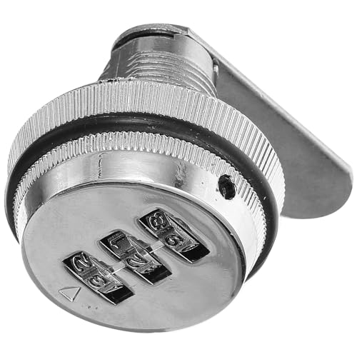 KOMBIUDA Cerradura Codificada Mecánica para Armarios y Cajones Candado Metálico de Combinación Contraseña Tamaño 20 MM Color Plateado Adecuado para Archivadores Vitrinas y Cajas
