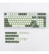 mintcaps PBT Japanese Keycaps Matcha Green XDA Profile Cute Keycaps Set 124 Keys Custom Dye-Sub K...