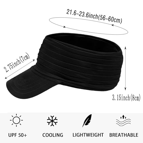 Image of Sports Sun Visor for Men Women UV Protection Lightweight Packable Stretchy Hats for Running, Tennis, Golf