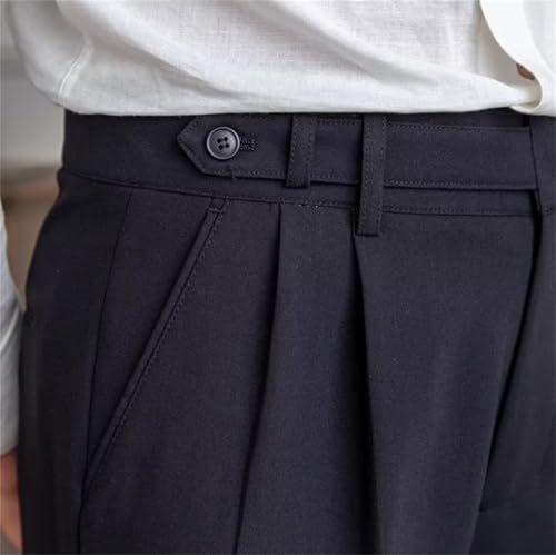 SANGTREE Men's Classic Naples Italian Style Cropped Business Dress Pants4