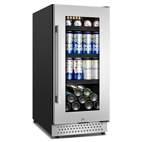 Upgraded Wine and Beverage Refrigerator, 24 inch Dual Zone Wine Cooler Beverage Fridge with Seamless Glass Doors Automatic Lights Quick Cooling