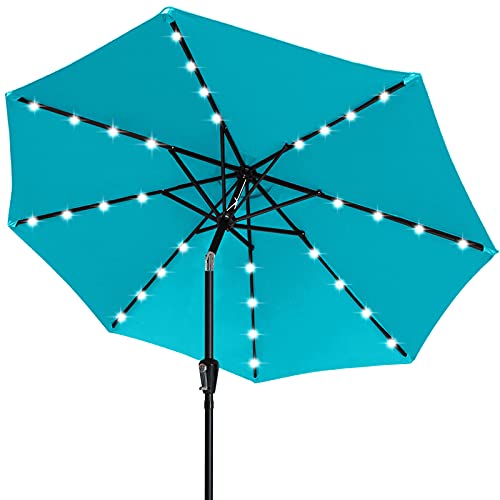 Image of ABCCANOPY 11FT Solar Led Patio Umbrellas with 32LED Lights (Aquamarine)