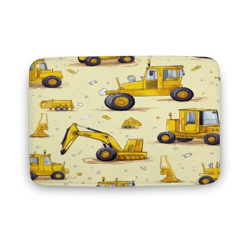 Bath Mat Cute Cartoon Kids Construction Vehicle Bath Mats Custom Kids Name Foam Floor Rug Carpets Floor Mat Kitchen Floor Carpet Non Slip Shower Mat 16
