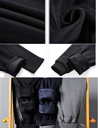 Men's Warm Pants Thick Fleece Sherpa Lined Joggers Workout Running Athletic Sweatpants4