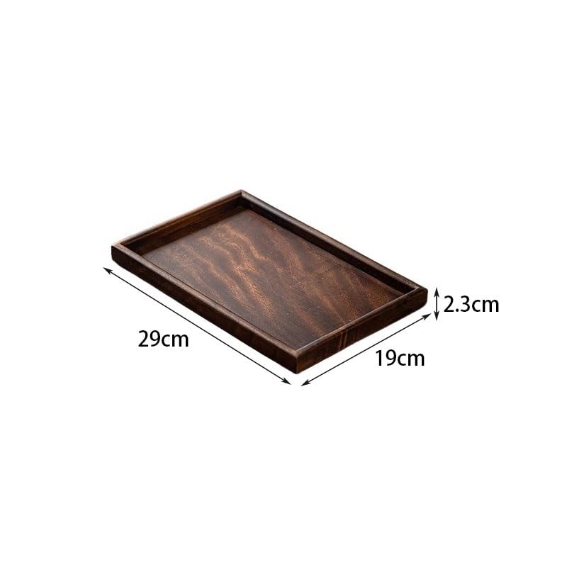 Bandeja para Servir, Bandeja China de Nogal, Bandeja Cuadrada de Madera para té, Bandeja para postres, Bandeja de Madera Maciza para Guardar té, bandejas para Comer en el Regazo (L)
