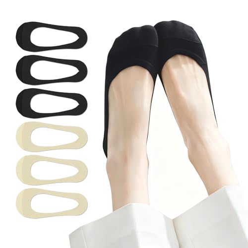 FooGuila No Show Socks Womens For Flats, Seamless Footies No See Invisible Low Cut Liner Socks, Non Slip Thin Ultra Hidden Boat For Loafers Sneakers Heels,Size 8-12