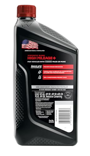 Image of Valvoline High Mileage 150K with Maxlife Plus Technology Motor Oil SAE 5W-20 1 QT, Case of 6