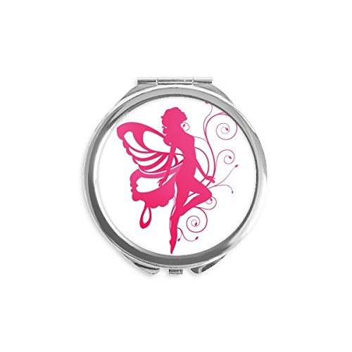Miroir de poche ange et papillon 2,6x2,4 pouces pour retouches maquillage