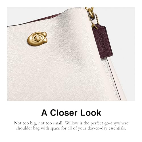 Coach Colorblock Leather Willow Bucket, Chalk4