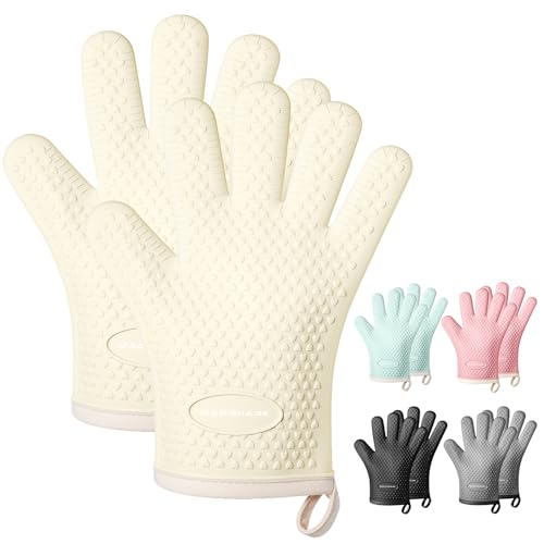 Image of MAD SHARK Silicone Oven Mitts with Fingers Heat Resistant 450F in Kitchen