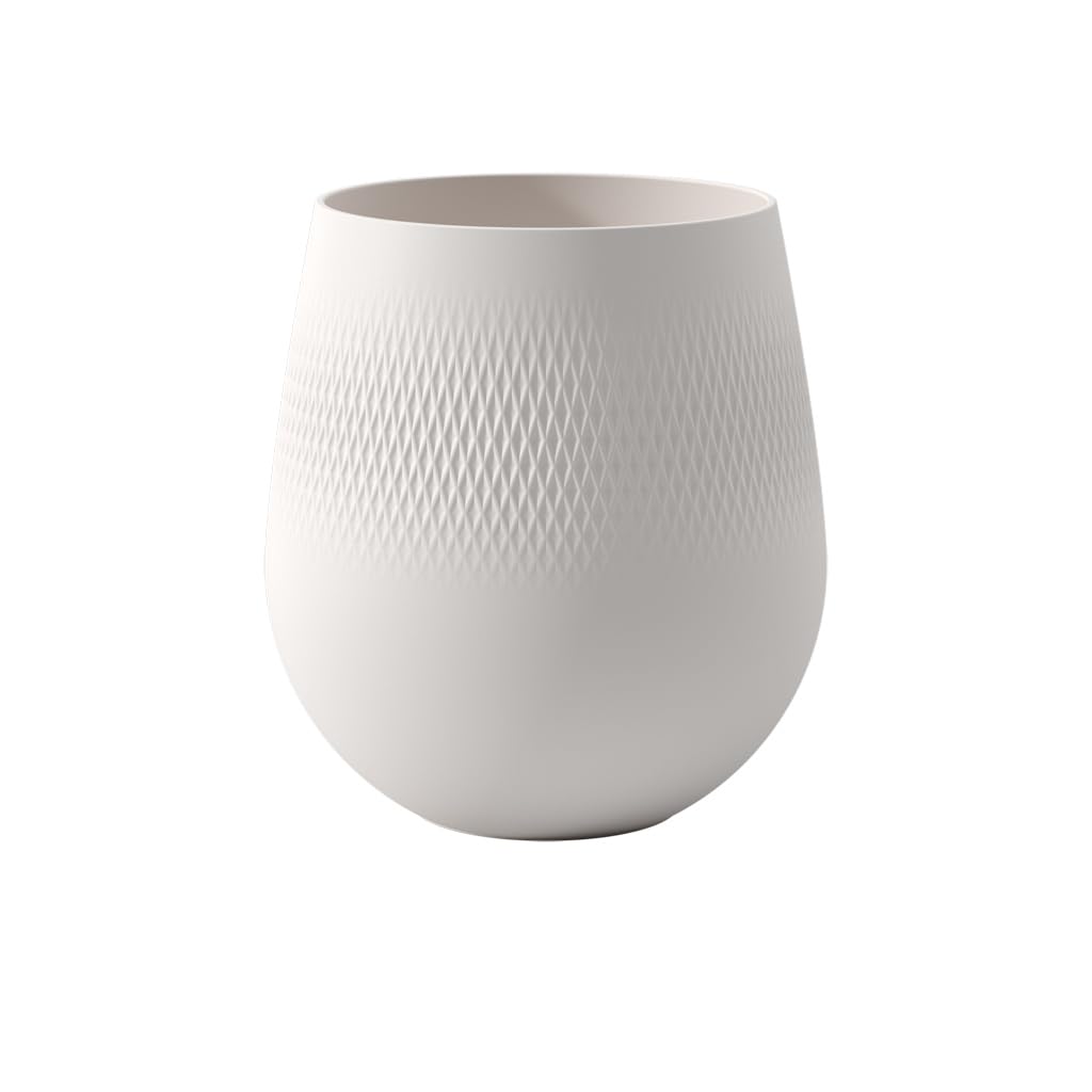 Villeroy & Boch Collier Blanc Jarrón Carré No. 1, Porcelana, Blanco, Grande