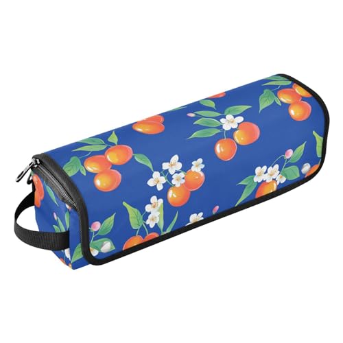 Bolsa de viaje para herramientas de cabello linqin Cute Cherry Fruit azul real con tapete de hierro y gran capacidad, organizador para planchas y accesorios de cuidado del cabello miniatura 1