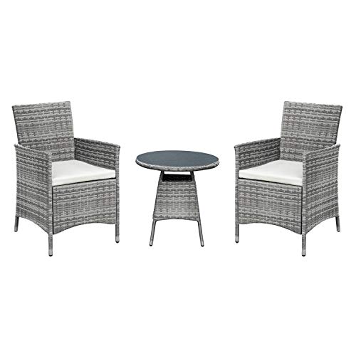 Ribelli 3-teiliges Rattan Gartenmöbel Set, Lounge Balkonmöbel, Wetterfest Gartenlounge, Sitzgruppe, Sitzgarnitur… – Bild 5