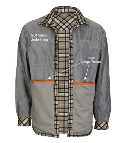 Gioberti Mens Checkered Flannel Jacket With Velvet Underlining4