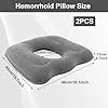 FDFuZhao 2 Pack Inflatable Donut Pillow, Portable Hemorrhoid Pillows for Sitting, Seat Donut Cushions for Pressure Relief, Butt Cushion for Tailbone Pain for Home, Office or Car (Gray)