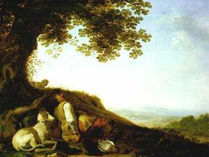 Peinture à l'huile Saftleven Hunter Sleeping, l'âme de l'art classique dans votre maison