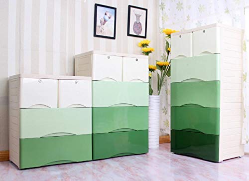 Gabinete de almacenamiento para niños verde oscuro con cofre de 3 cajones y ruedas 2