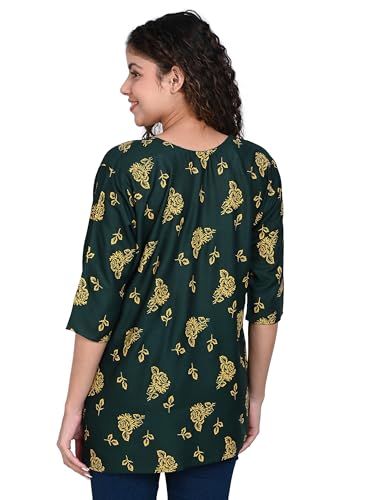 Image of OFEEFAN Women's Rayon Printed Short Kurtis - Pack of 2 | Ethnic Wear for Women | Regular Fit Comfortable Kurtas for Casual