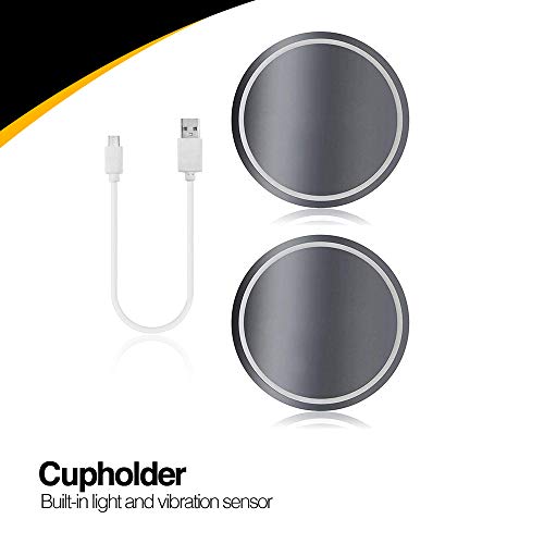 Coolko Tesla Led Car Cup Holder Mat Pad Waterproof Bottle Drinks Coaster Built-In Light And Vibration Sensor Car Light Lamp - Tesla Model X S 3 Y (Multicolor) #TOP4