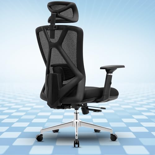 Image of Savvy Ergonomic Office Chair for Work | Multi-Lock Synchro Tilt Mechanism | 3 Year Warranty | 2D Armrest | Adjustable Lumbar | Black (Prejudice, Black - 3D arms, Seat Slider)