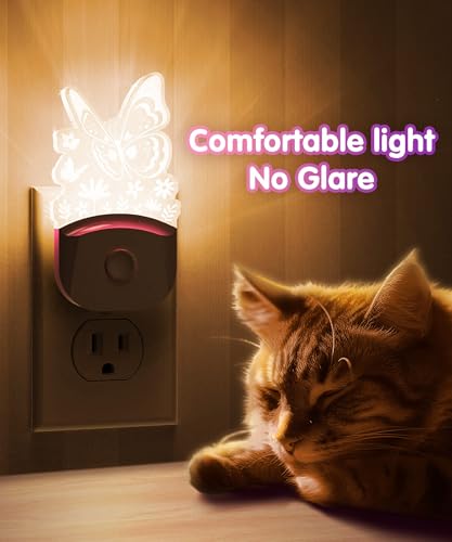 Image of L LOHAS LED Kids Night Light, Butterfly Night Light for Kids, Colored Mode