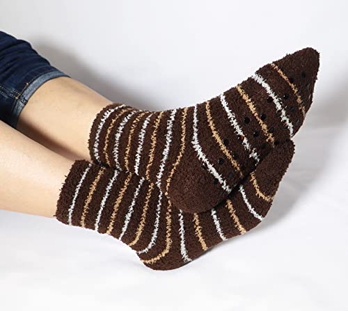 Bienvenu Men's 4 Pack Winter Thick Socks Warm Comfort Soft Fuzzy Floor Socks2