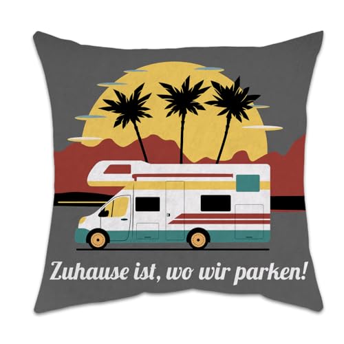 trabag Aparatos para caravana, regalo para campistas, cojín de camping, 45 x 45, divertido accesorio de camping, decoración para caravanas