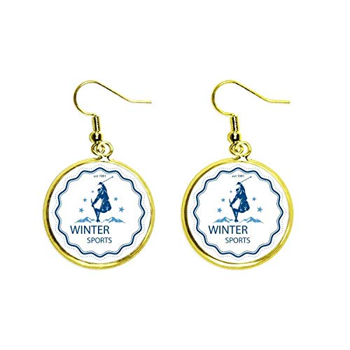 Pendientes de esquí estilo acuarela perfectos para tus escapadas de invierno a la nieve