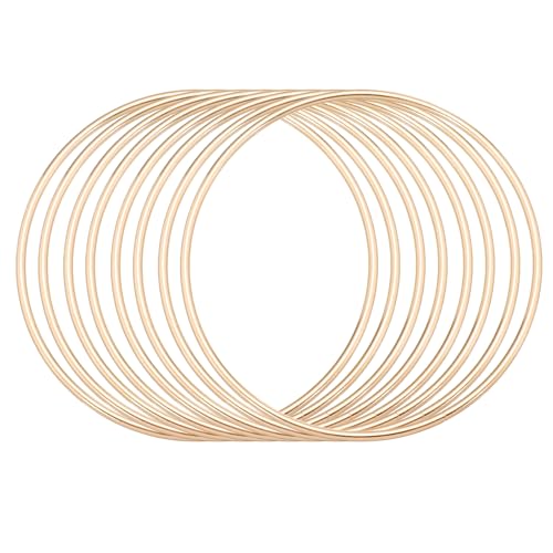 Anneaux attrape-rêves en métal doré 10 cm pour macramé et loisirs créatifs x8