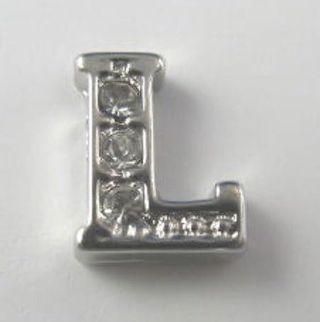 Crystal Letter L Initial Floating Locket Charm / Add to Your Origami Locket