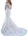 VUBYSG Evening Dresses Off Shoulder Long Sleeve Bridal Fashion Fishtail Off Shoulder,Ivory-48,Ivory-48