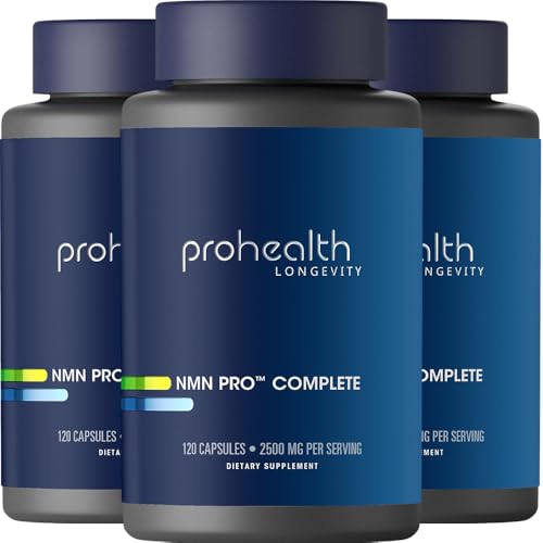 ProHealth NMN Pro Complete (120 Capsules, 3 Pack) - 1000 mg Uthever® NMN + 1000 mg Resveratrol + 500 mg TMG. NAD+ Precursor, Methylation Support & Sirtuin Activation. Triple Lab-Tested