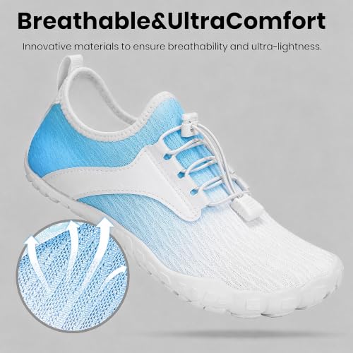 Image of Barefoot Water Shoes for Men Women 2026 Quick Dry Athletic Shoes Non-Slip Wide Toe Aqua Footwear Beach Swim Hiking Kayaking Yoga Outdoor Sport