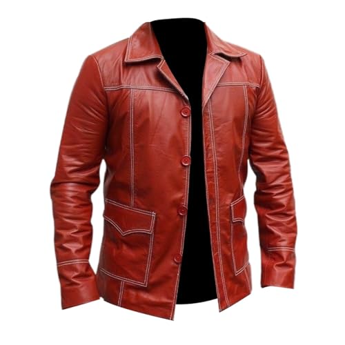 Men's Fight Black Biker Leather Jacket - Sheepskin Clud Tyler Durden Jacket Men