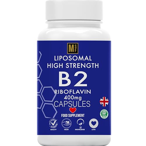 Vitamin B2 Riboflavin | 400mg Migraine Support 180 Capsules | 6 Months Supply | Vegan High Strength Riboflavin Supplement | Liposomal Delivery for Maximum Absorption | Non-GMO | UK Company