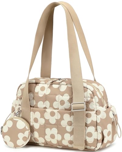 CAMTOP Mini Bolsa de Ginástica para Mulheres, Bolsa Esportiva Acolchoada com Compartimento Molhado e Bolsa de Moedas, Bolsa Esportiva de Dança, Ioga e Exercícios, Marrom