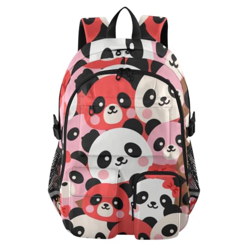 Mochila para laptop de 17.5 pulgadas de oso panda rojo para universidad