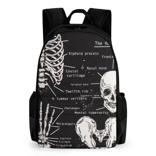 WUXEKZO Adults Lightweight Dark Skeleton Anatomy Art